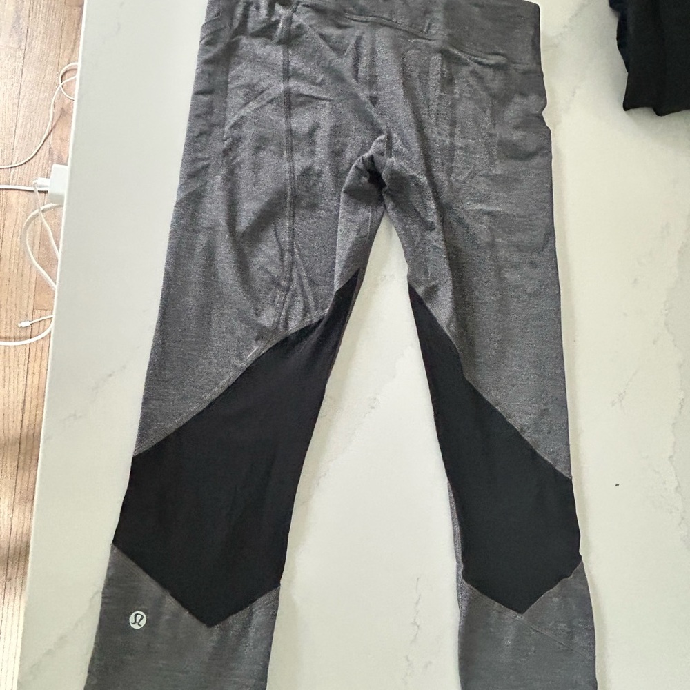 lululemon athletica Gray and Black Leggings